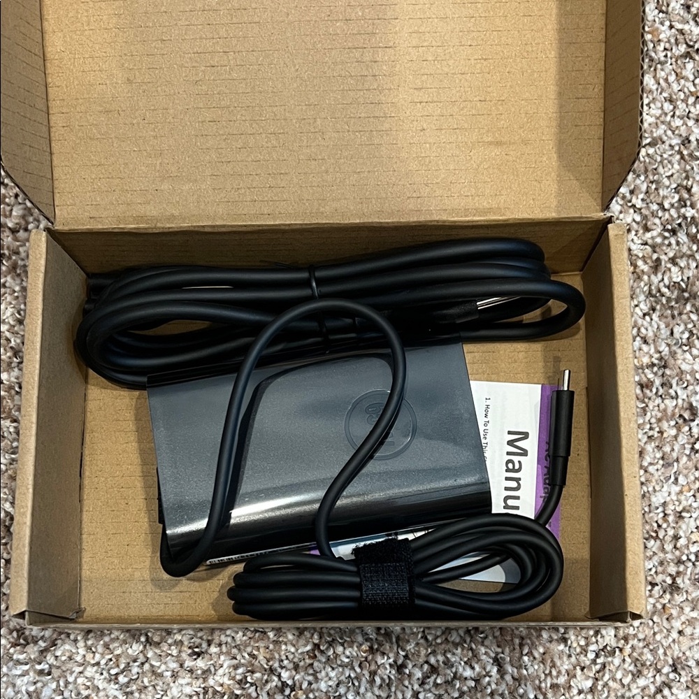 Black Laptop Charger with Cables